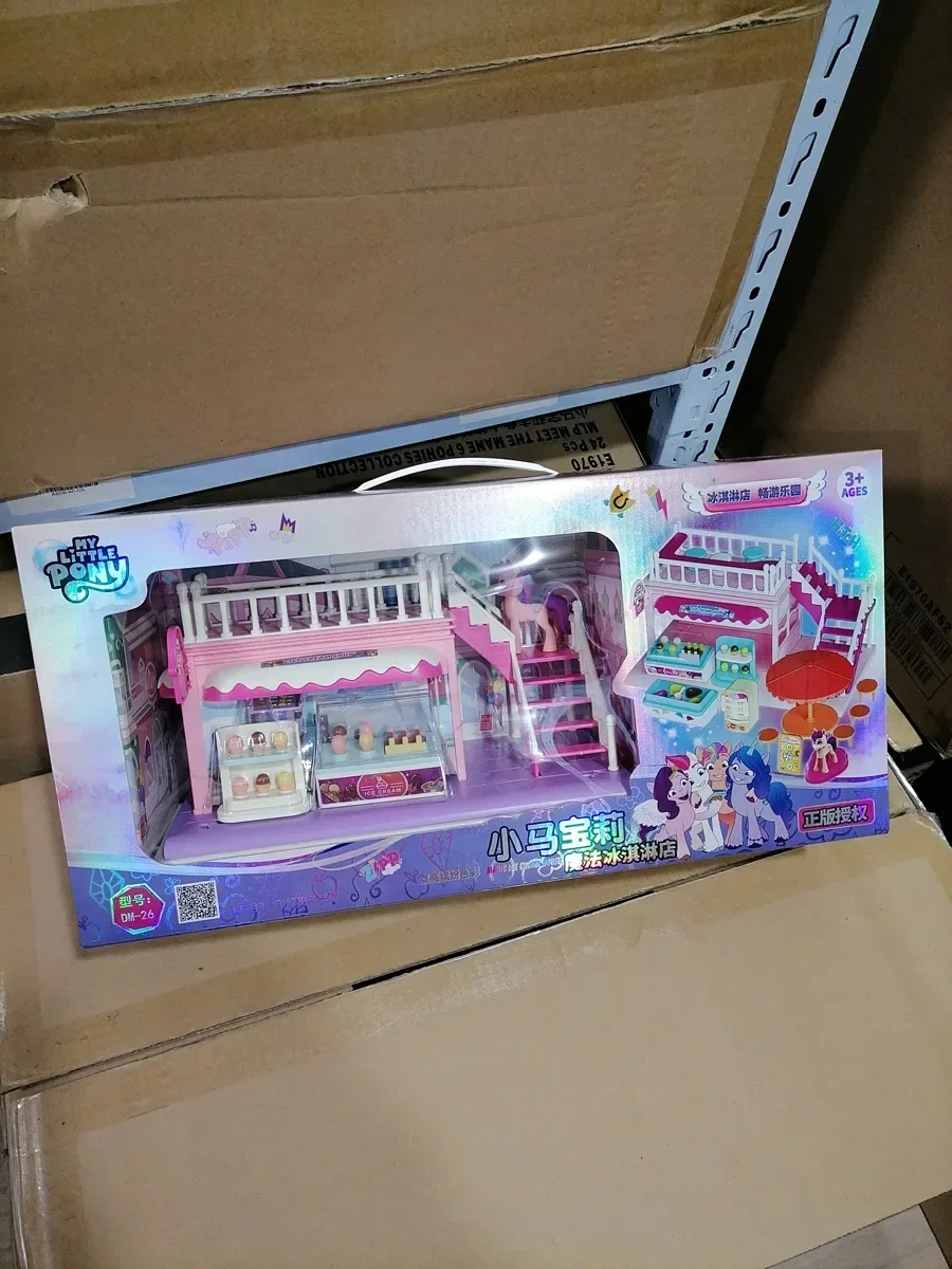 Hasbro My Little Pony Ice Cream House Assembled Model Toy Collection Action Figure Girl Boys Play House Kids Birthday Gifts