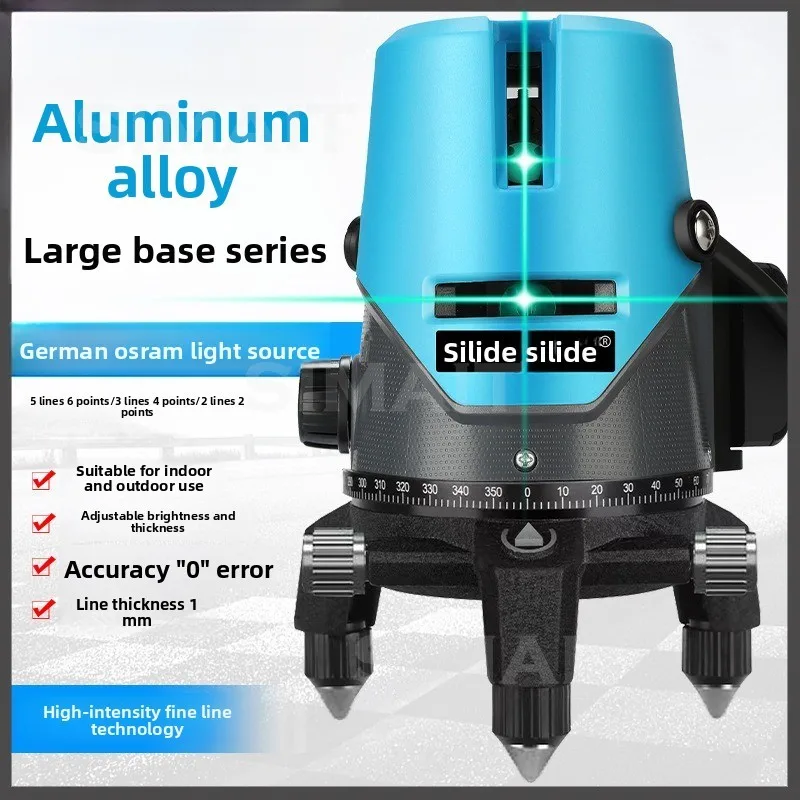 Blue Laser Level 2/5 Lines - High Precision Outdoor Bright Thin Beam Alignment Tool for Construction