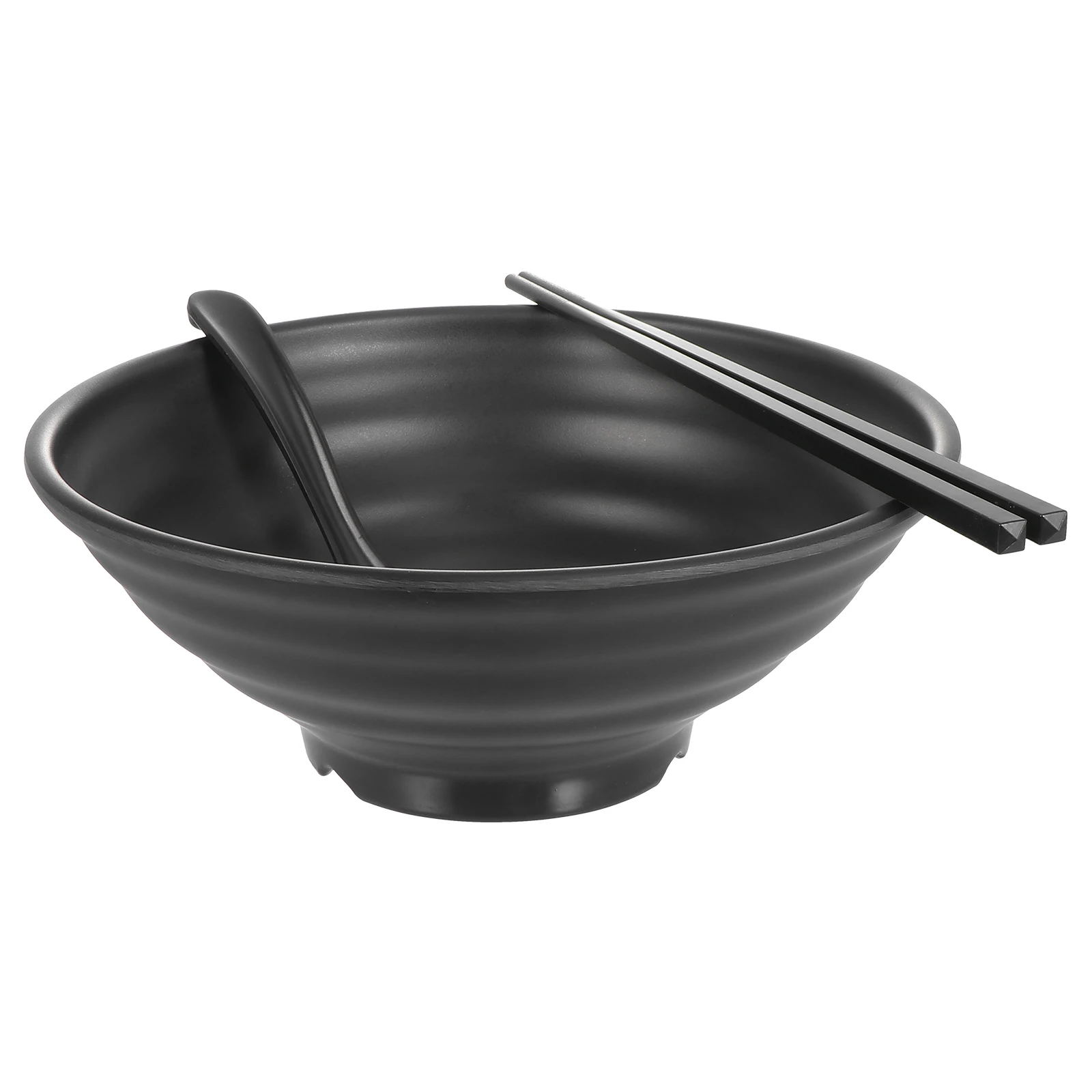 

1 set 1 Set Ramen Black Japanese Style Melamine Noodle Bowl For Home Restaurant Kitchen Tableware Soup Rice Salad Bowl