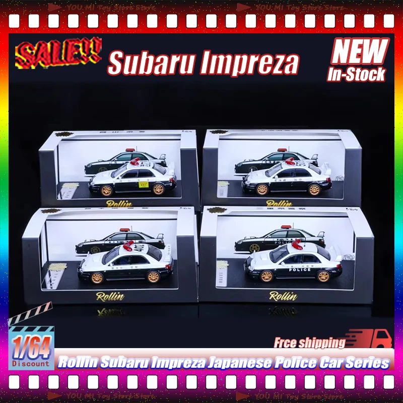 

1:64 In Stock Rollin Subaru Impreza Japanese Police Car Series Realistic Alloy Miniature Die-Cast Car Model Children'S Toy Gifts