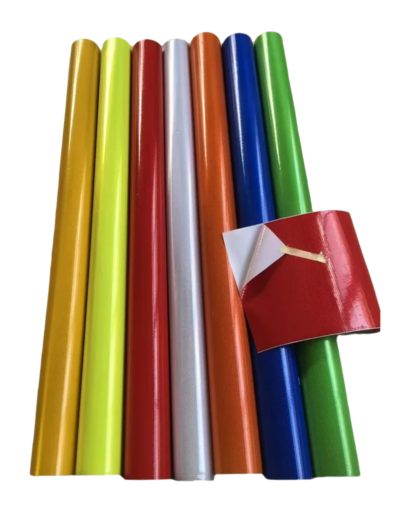 PVC Reflective Sheeting Reflective Stickers for Traffic Road Signs Self-adhesive Reflective Crystal Color Grid Reflective Film