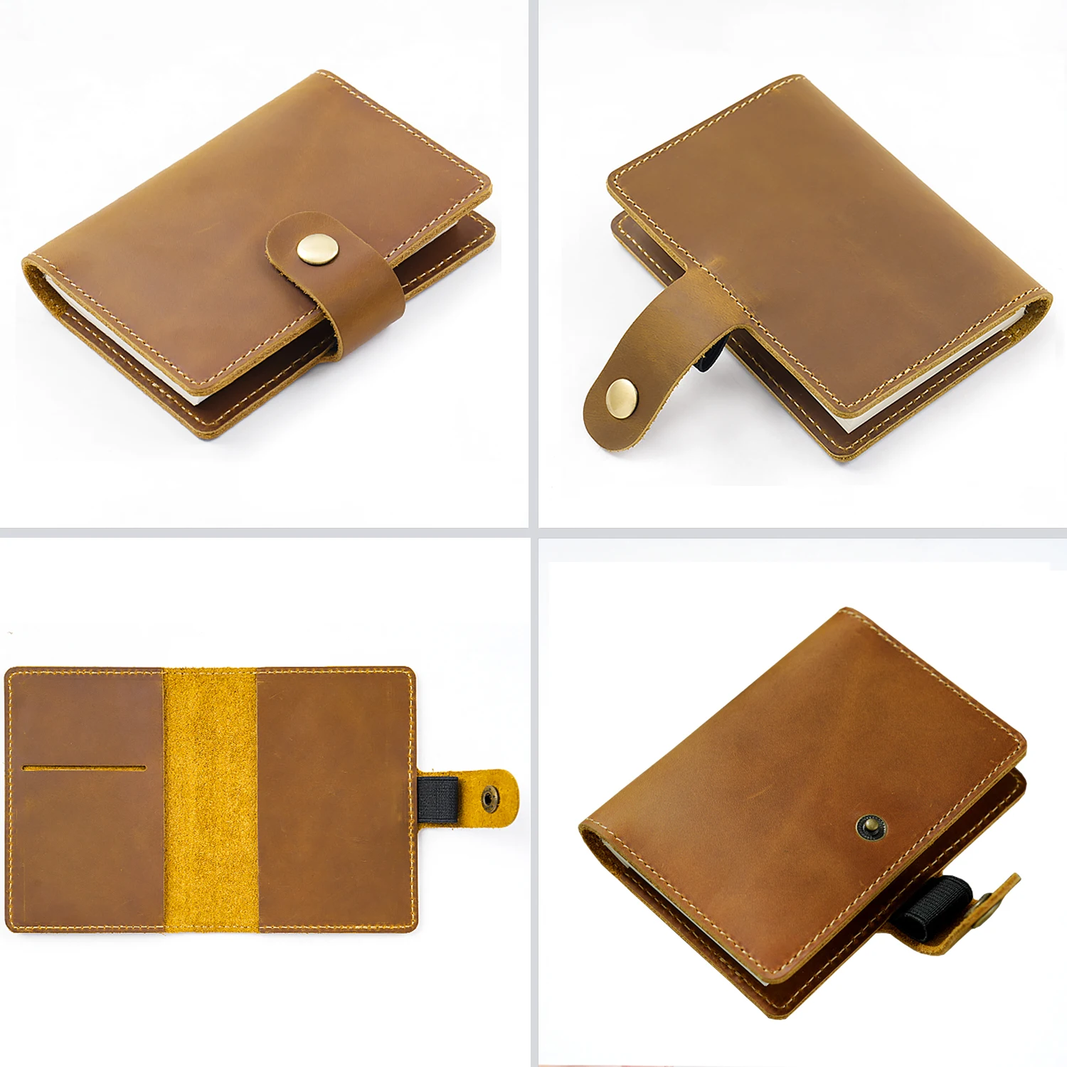 Genuine Leather Notebook Planner Book Cover Pocket Size Diary Retro Cowhide Journal Drawing Sketchbook Portable Mini Daily