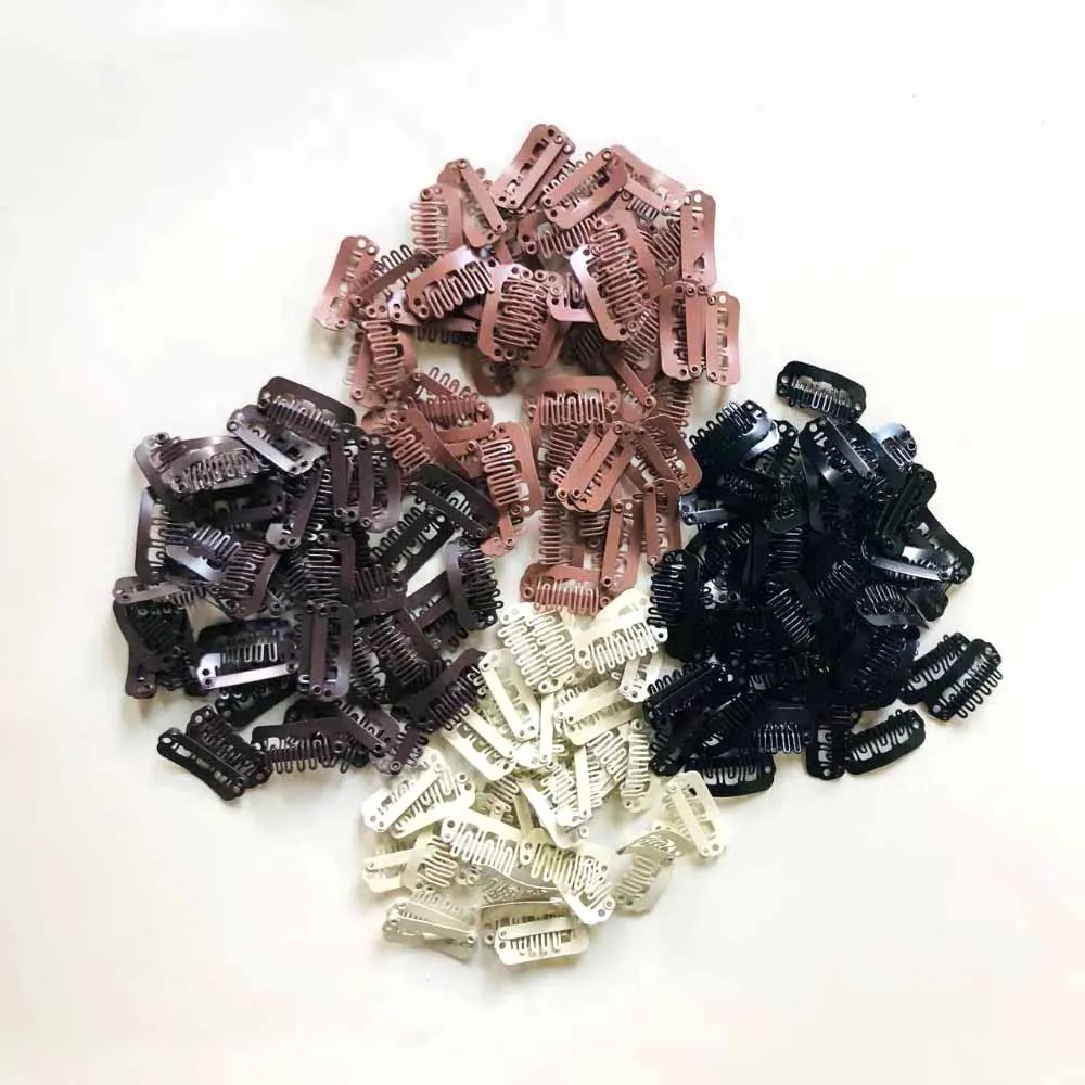 

20pcs/50 pcs2.3cm Black Brown Color Wig Clips Snap Clip For Hair Extension Wig Weft Wig PP Hairpins Large Clips Styling Tools