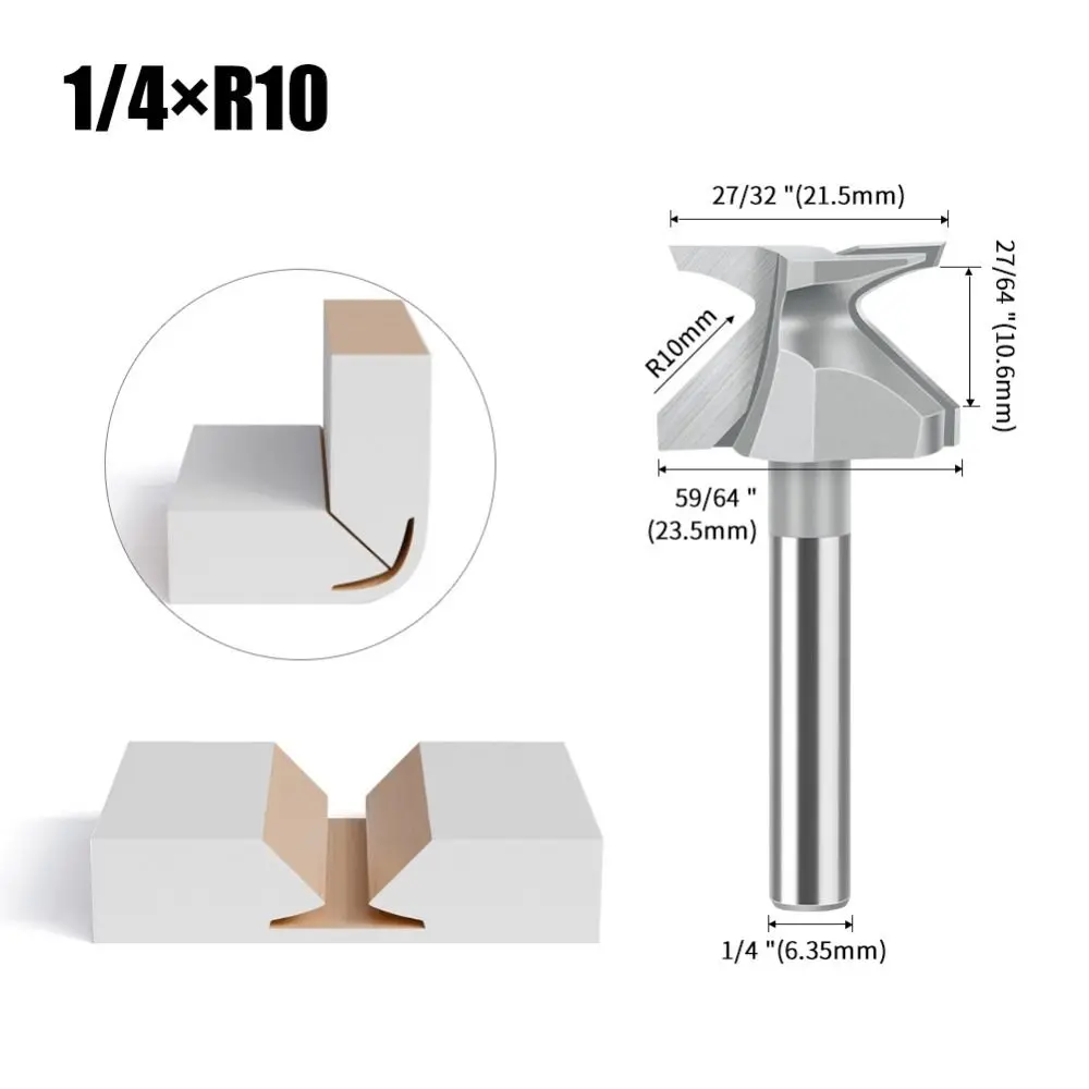 R10/R18/30/50 قوس الانحناء المتكاملة القاطع 1/2 بوصة عرقوب أدوات الأعمال الخشبية تشكيل القاطع المهنية عالية الدقة