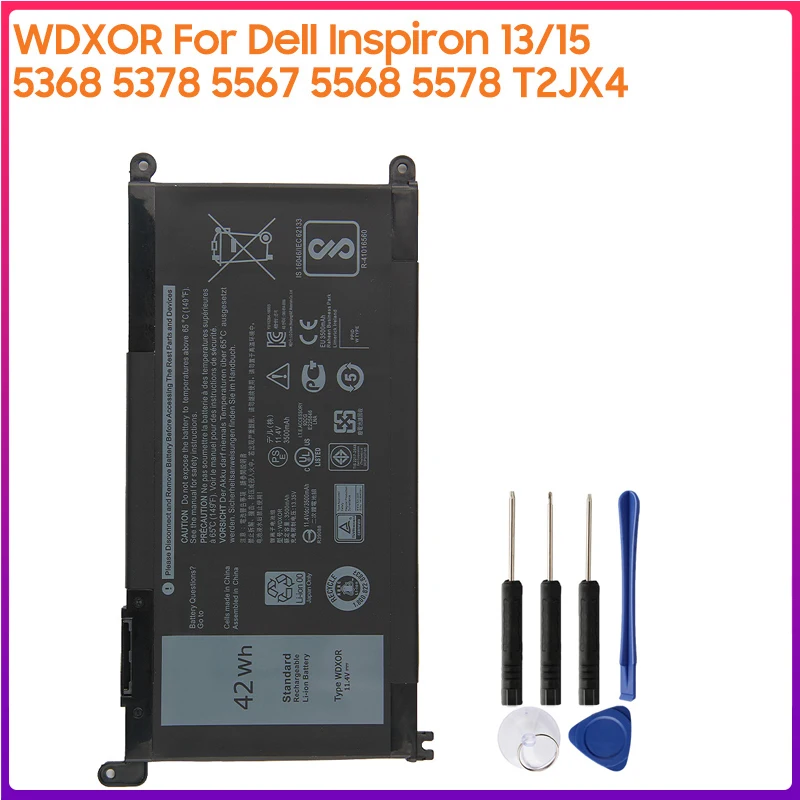 

Оригинальный аккумулятор для ноутбука WDX0R T2JX4 3CRH3 WDXOR для Dell Inspiron 13 5000 7368 5368 5378 14 7000 7460 5567 7560 15MF