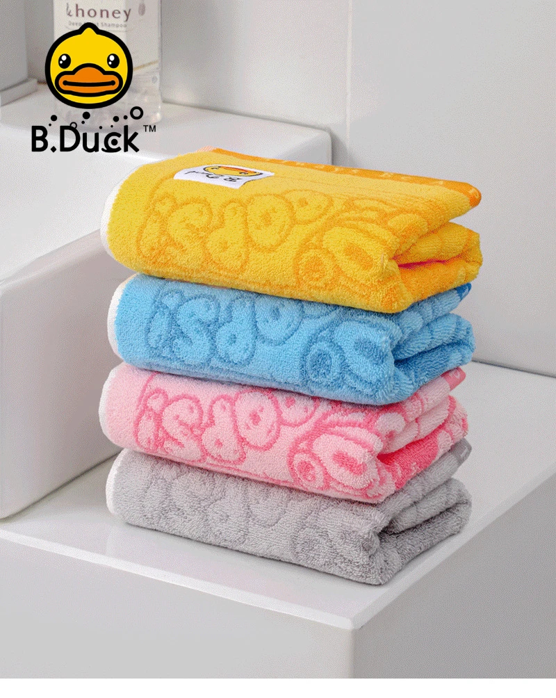 B.DUCK Cartoon Pure Cotton Thick Soft Absorbent Face Wash Friend Duck Not Easy To Fade Children's Bath Towel Sport Absorb Sweat