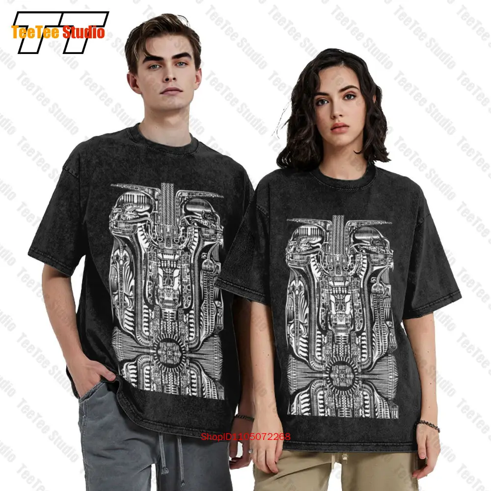 H R Giger Tarot Design Vintage Oversized T-Shirt LEDL