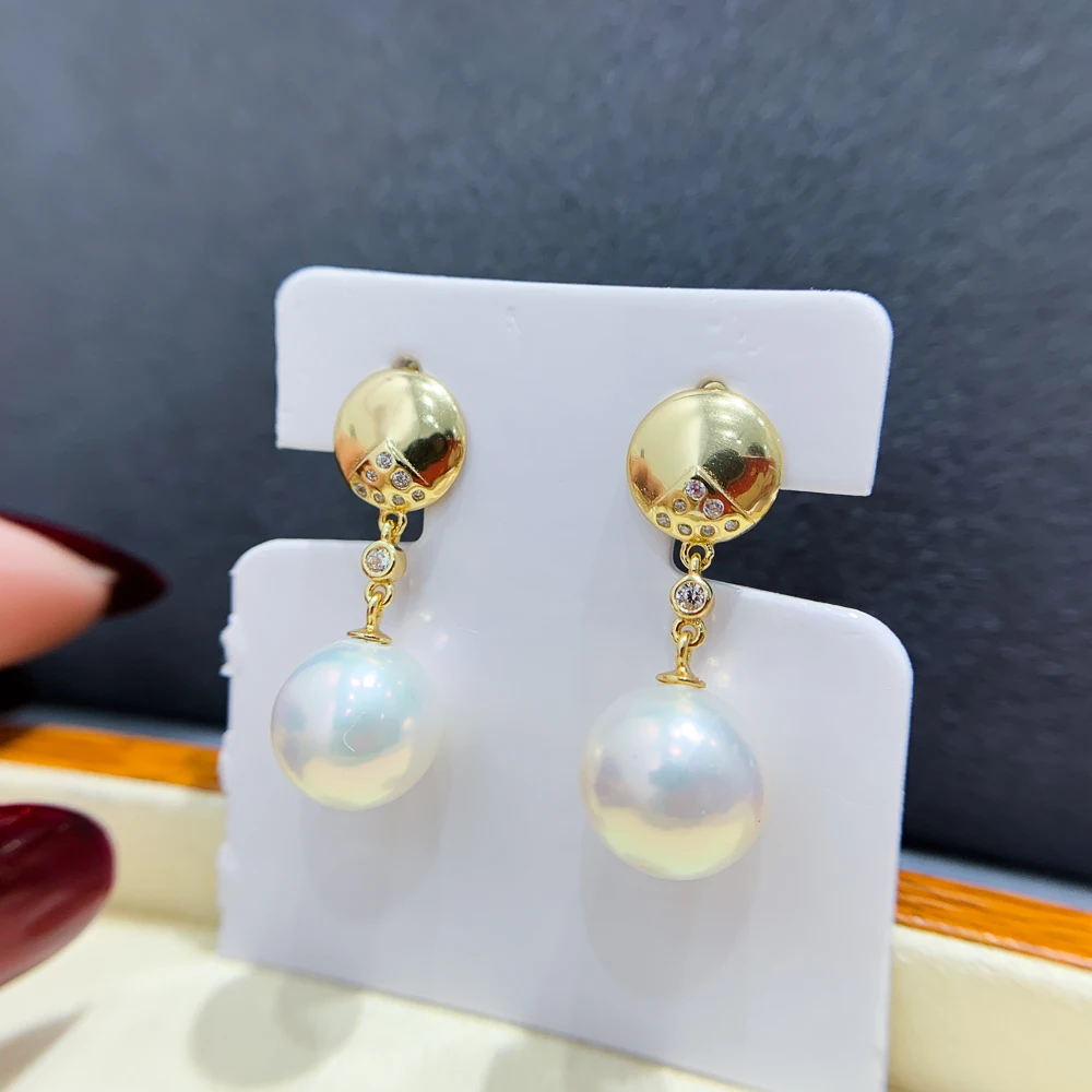 

DIY Pearl Accessory S925 Dangle Earrings Fittings&Components For 9-15mm pearl Beads