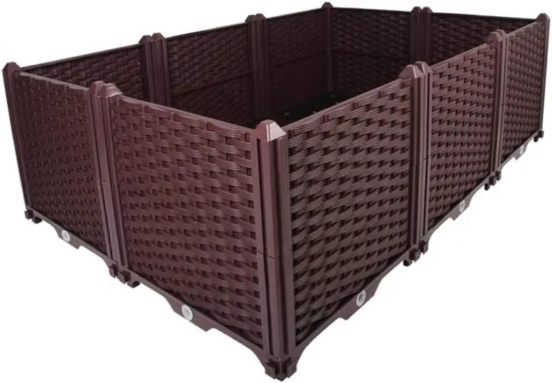 

Прямоугольный комплект садовой кровати для использования в помещении и на открытом воздухе, пластиковый ящик для выращивания свежих овощей, трав, цветов и суккулентов, Bro