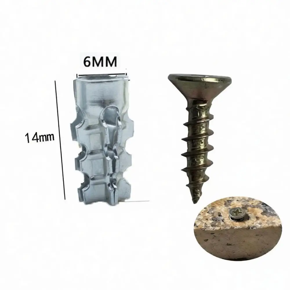 6x14mm Expansion Screw Hardware Kit Cabinet Hinge Repair Tool Stone Tile Fastener Anchor Fixing Connector Home Device