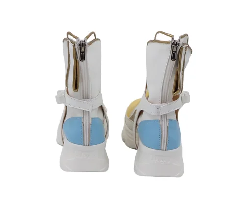 Chaussures sphène femme bottes blanches et jaunes Halloween Cosplay FINAL FANTASY XIV accessoire bottes sphène