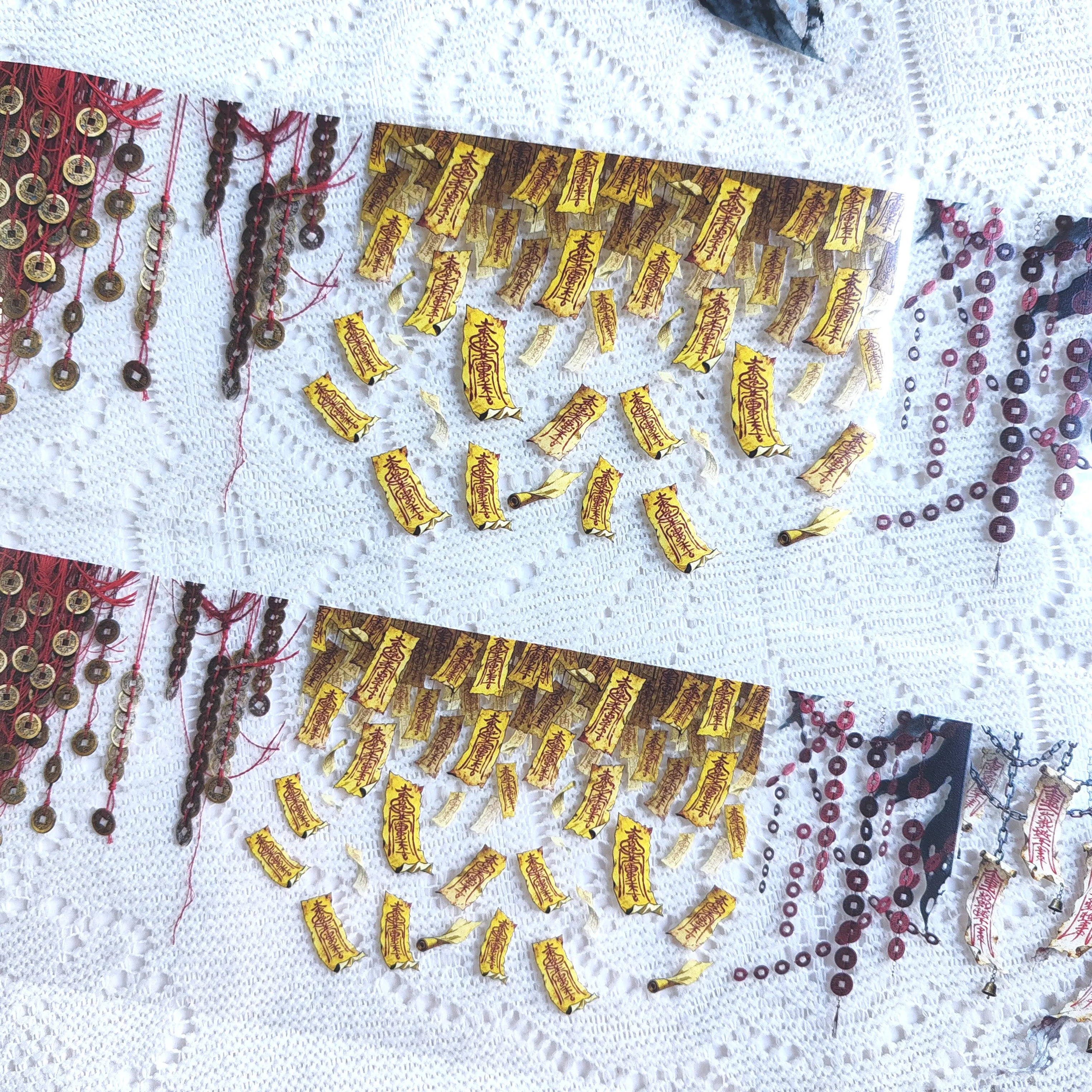 Pet Tape Journal Chinese Style Horror Little Ghost Evil Tree Binding Dark Collage Decoration Card Landscaping