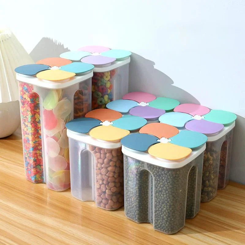 1.5/2.3L Cereals Storage Box Sealed Jar with Lid Grain Noodle Tea Food Keep Fresh Container Kitchen Storage Supplies