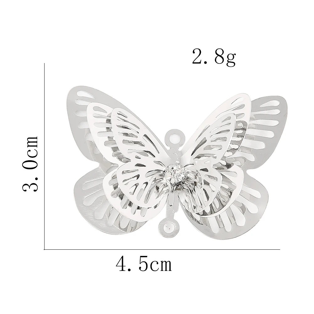 2 pezzi filigrana 3D farfalla campanelli eolici appesi acchiappasole fai da te che fanno parti ciondolo con connettore di ciondoli con perline di