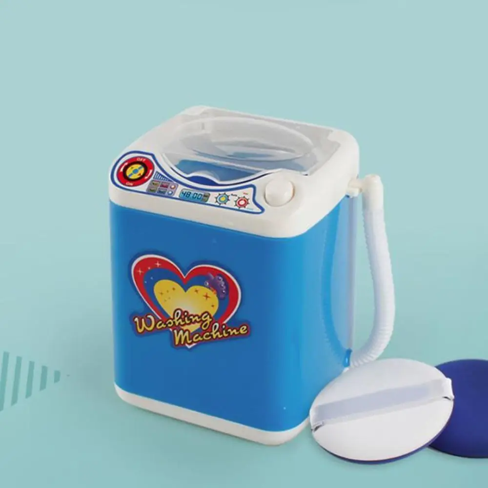 Simulated Mini Electric Washing Machine with Light Portable Simulation Washing Machine Toy Pink Electric Dehydration Washer