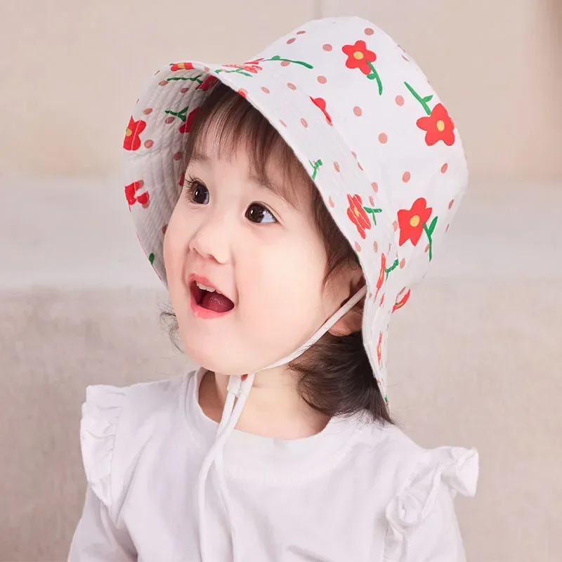 New Panama Summer Baby Sun Hat for Girls and Boys Beach Sun Cap Outdoor Children Bucket Hat Cartoon Autumn Kids Fisherman\'s Cap
