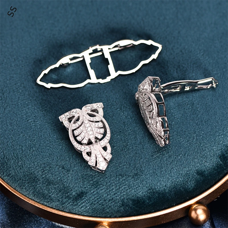 Fashion Jewelry Brooches for Women 2024 S925 Zircon Gems Inlaid Detachable Double Clip Sleeve/Collar Pins High-end Luxury Charm