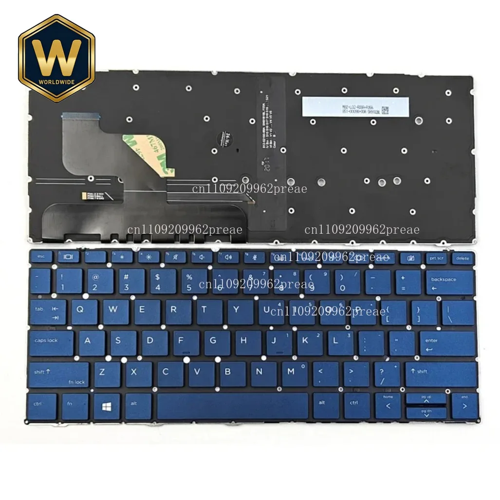 

Клавиатура с синей подсветкой для ноутбука HP Elite Dragonfly G2 13,3 дюйма, американская раскладка, SN9181BL SG-99100-2VA