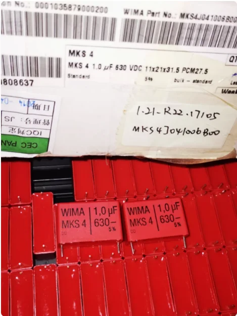 

20pcs/lot original German WIMA MKS4 1UF 630VDC 11X21X31.5mm P:27.5mm Audio film capacitors free shipping