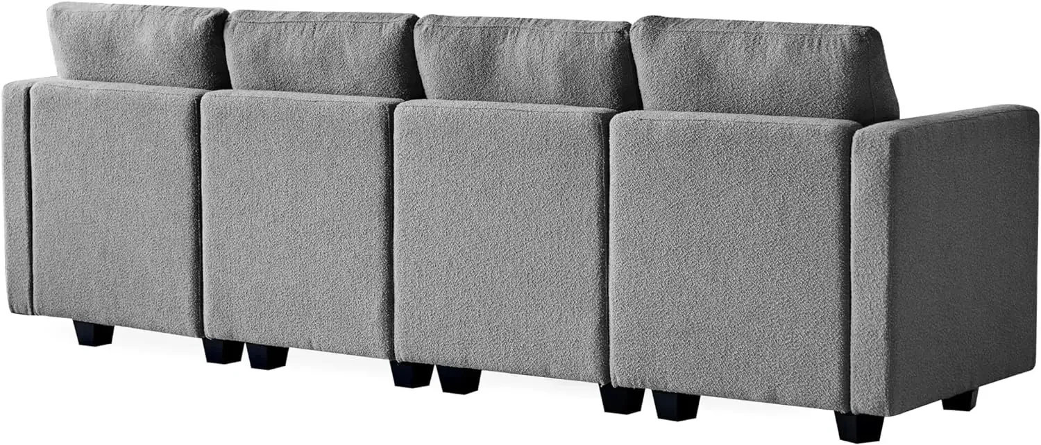 Boucle-sofá Modular Convertible en forma de U para sala de estar, mueble grande de tela, 6 asientos