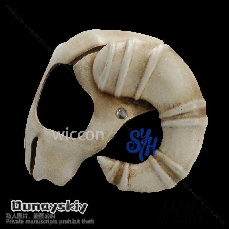 أنيمي BEEACH تأثيري Neliel شيطان الجمجمة القرن نصف الوجه ثلاثية الأبعاد حمض البوليلاكتيك قناع القبعات هالوين حفلة عيد الميلاد كوسبفري-