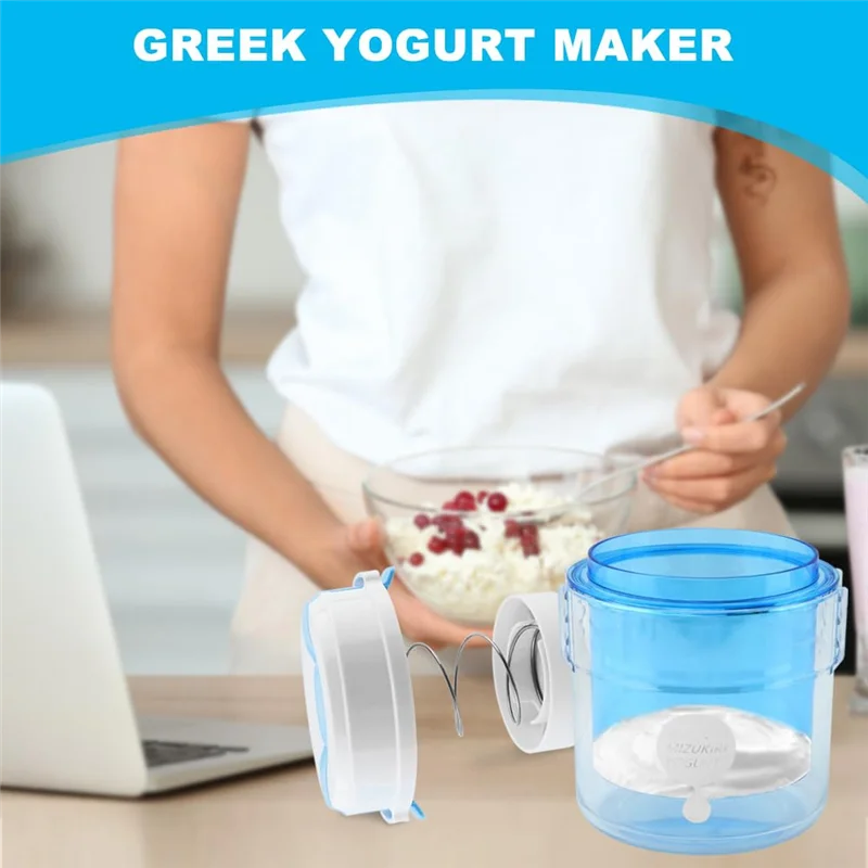 

Hot Sale-Adjustable Yogurt Filter Home Use Homemade Greek Cheese Filtered Milk Cold Extract Separator Strainer Drain Container