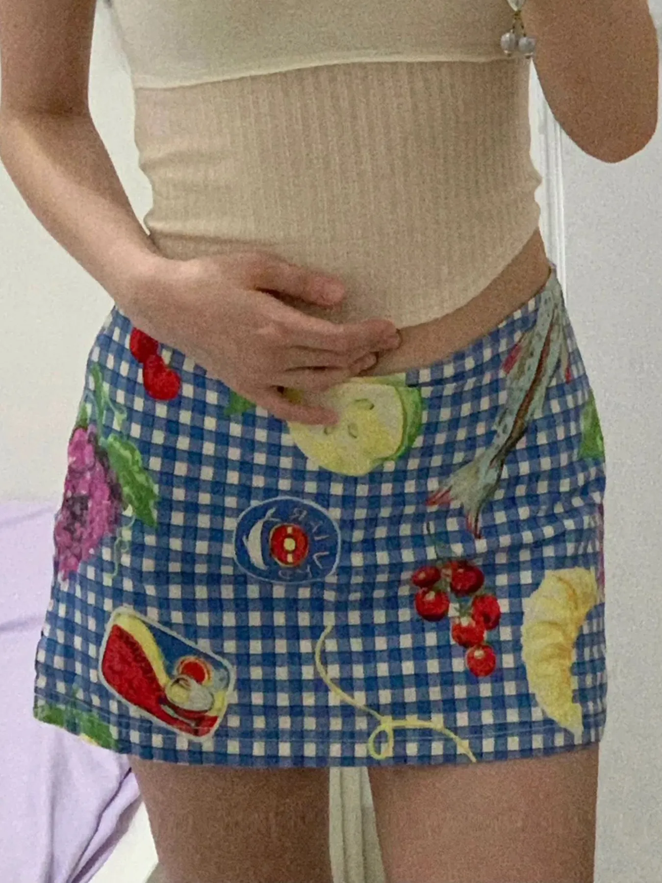 Women's Blue Plaid Mini Skirt Vintage A-line Print Skirt Harajuku Korean Style Y2k Gyaru Micro Skirts 2000s Clothes Summer 2026