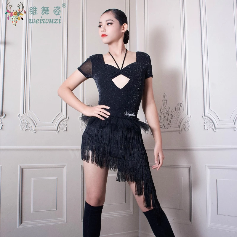 라틴댄스 프린지 연습복 맞춤형 탱고 차차 삼바 공연 의상 성인 어린이 라틴 대회 의상