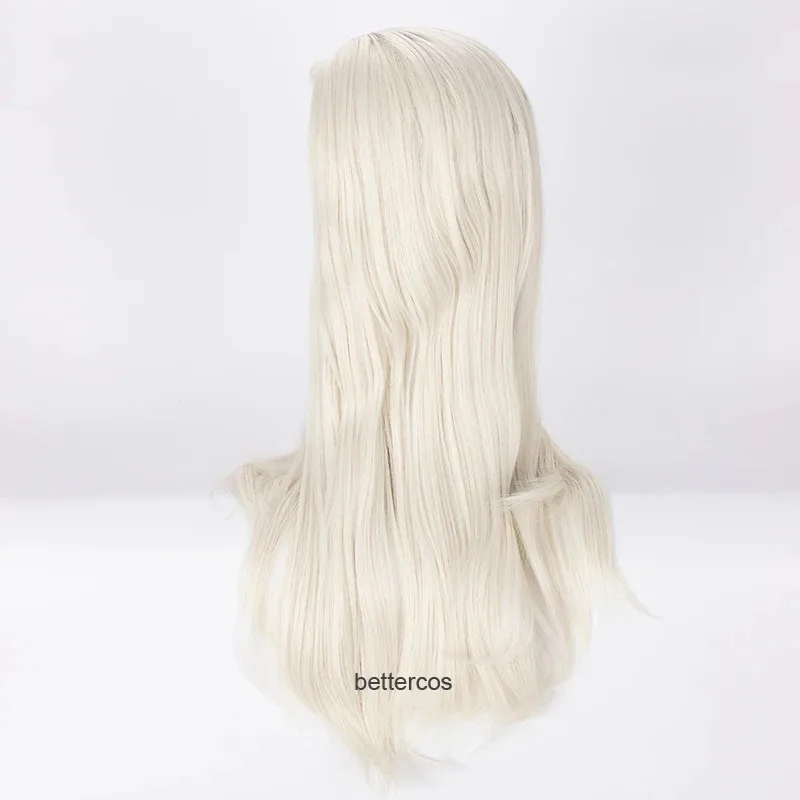 Pelucas de Cosplay Dumbledore Gandalf Mithrandir, 65cm, Rubio con barba, peluca de pelo sintético resistente al calor + gorro de peluca