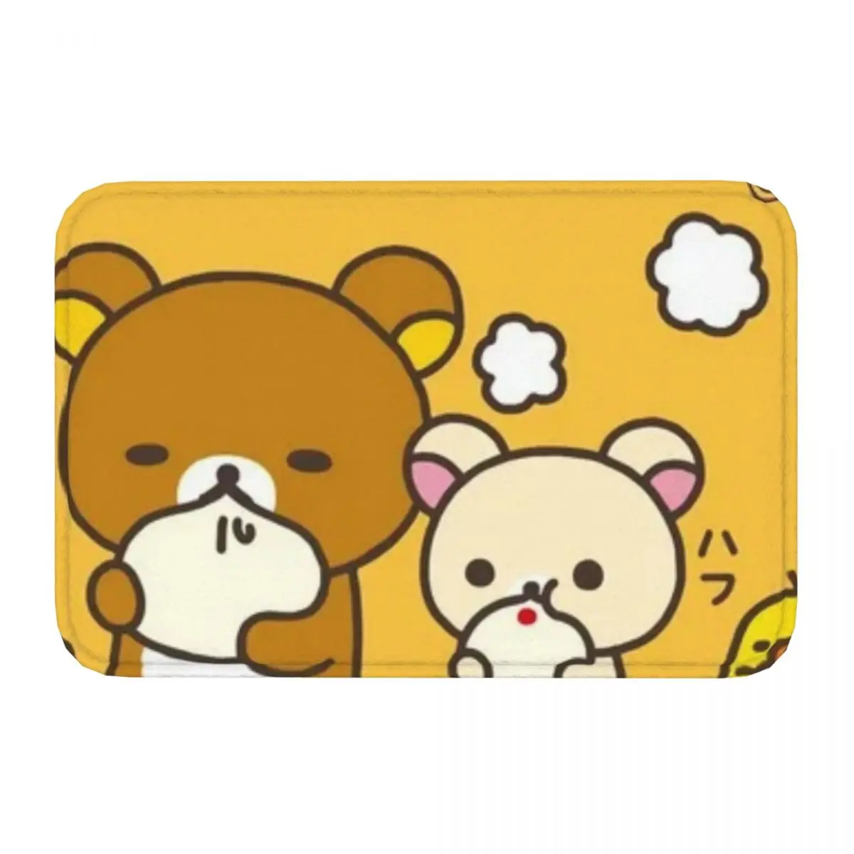 Rilakkuma bear滑り止めドアマット、バスマット、寝室マット、祈りのカーペット、室内装飾パターン