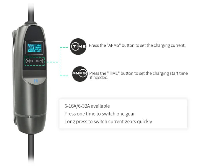 china wholesale 7 kw 22kw 1 phase 3 phase home electric vehicle charger 5m 16a ev charging cable ev car charger station