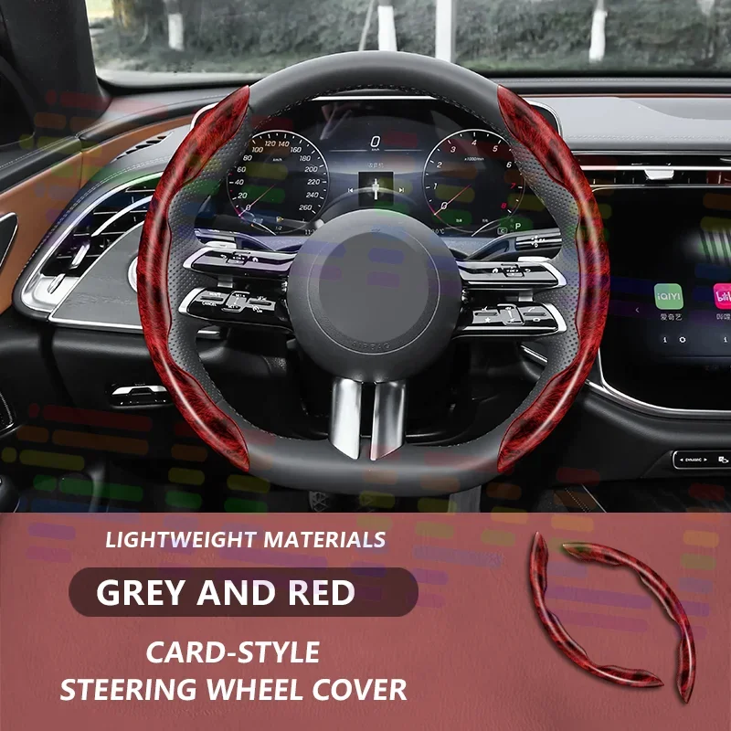 

Peach wood texture New Arrival Ultra-thin Card-type All-season Breathable Sweat-absorbent Anti-slip Car Steering Wheel Cover