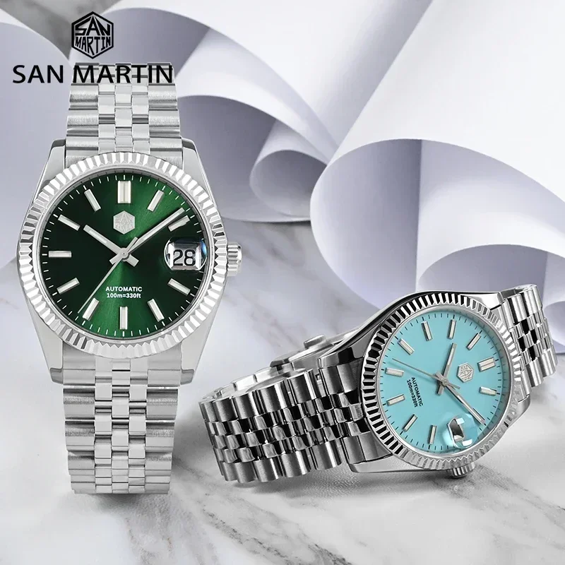 San Martin SN058-G-X 36.5mm Dress Watch For Men Brand Luxury Automatic Mechanical Couples Watches Sapphire Waterproof 100m BGW9