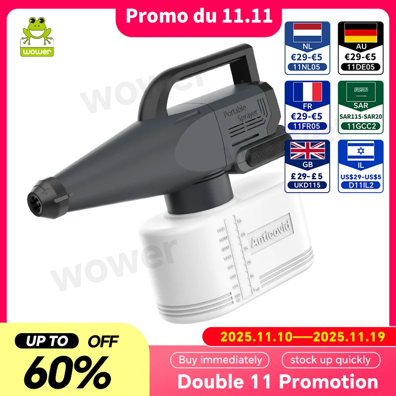 

20V Cordless Handheld Electrostatic Sprayer for Home Office Car Disinfection Battery Electric 1.8L Watering Garden Sprayers