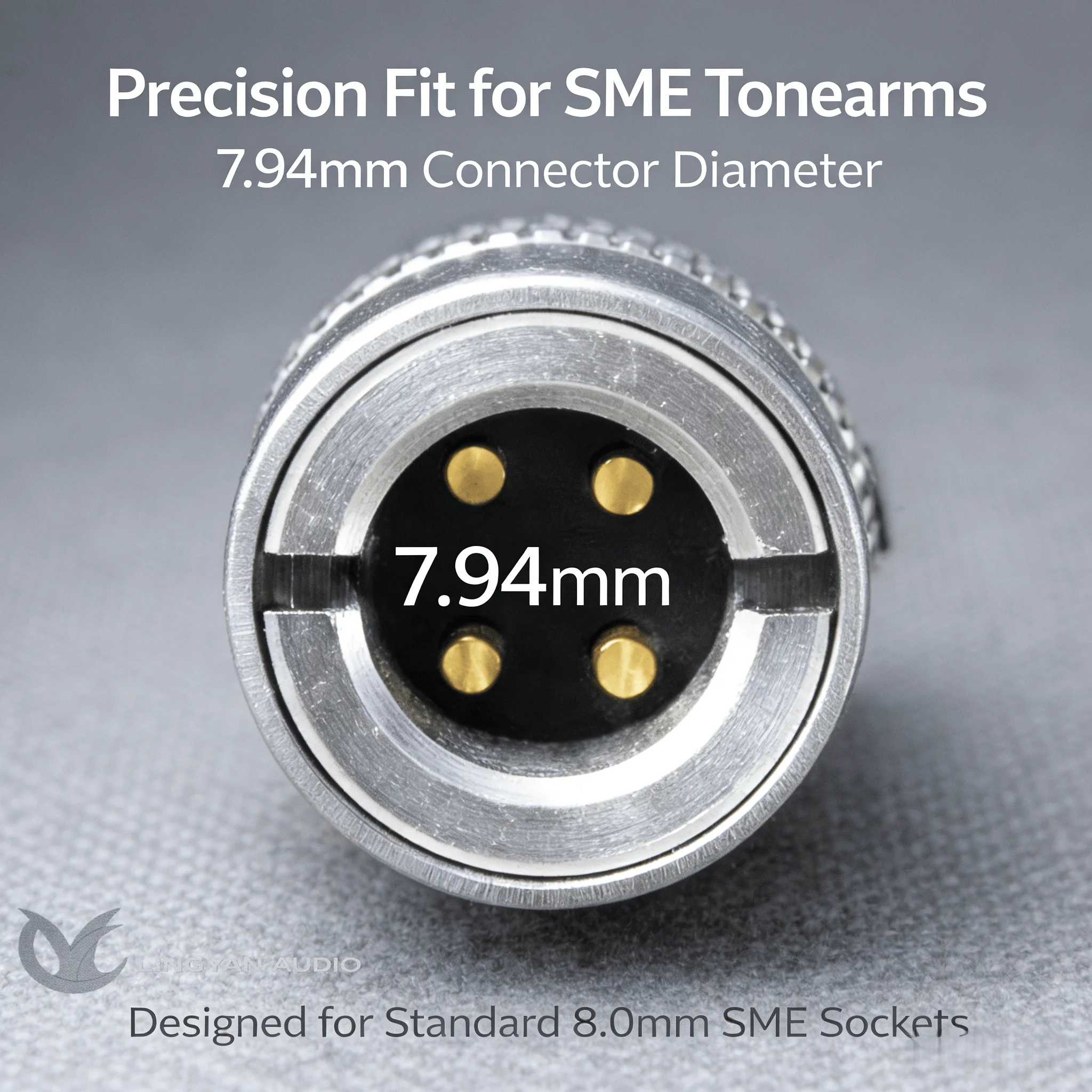 For SME 4-Pin Tonearm Connector, 7.94mm Precision CNC Aluminum Gold-Plated Pins