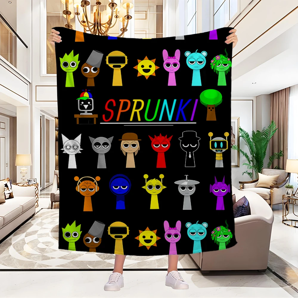 Sprunki Incredibox Blankets Coral Fleece Plush Summer Conditioning Game Lightweight Throw Blankets for Bed Car Bedding Throws