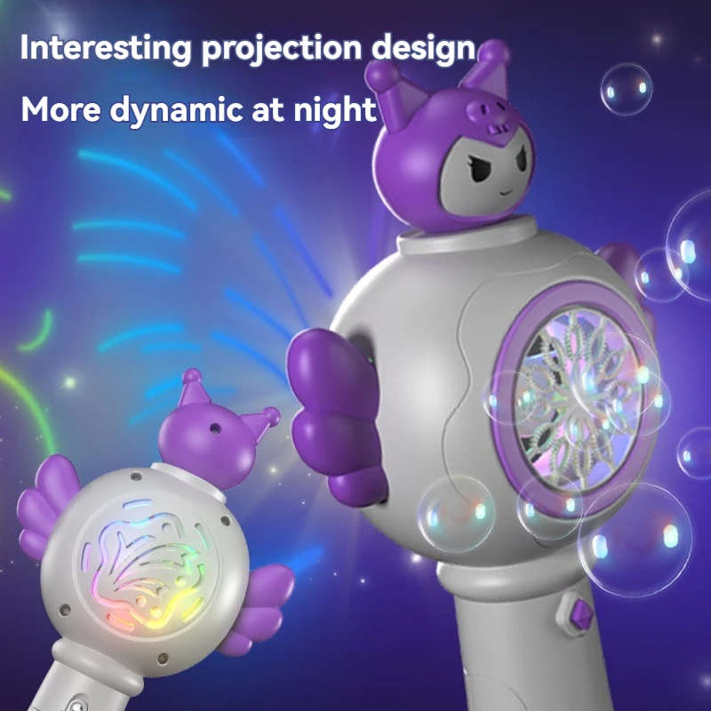 Nouveau pistolet à bulles portatif de bâton de dessin animé, machine automatique de bulles de savon, jouets interactifs extérieurs pour enfants pour les réunions de famille