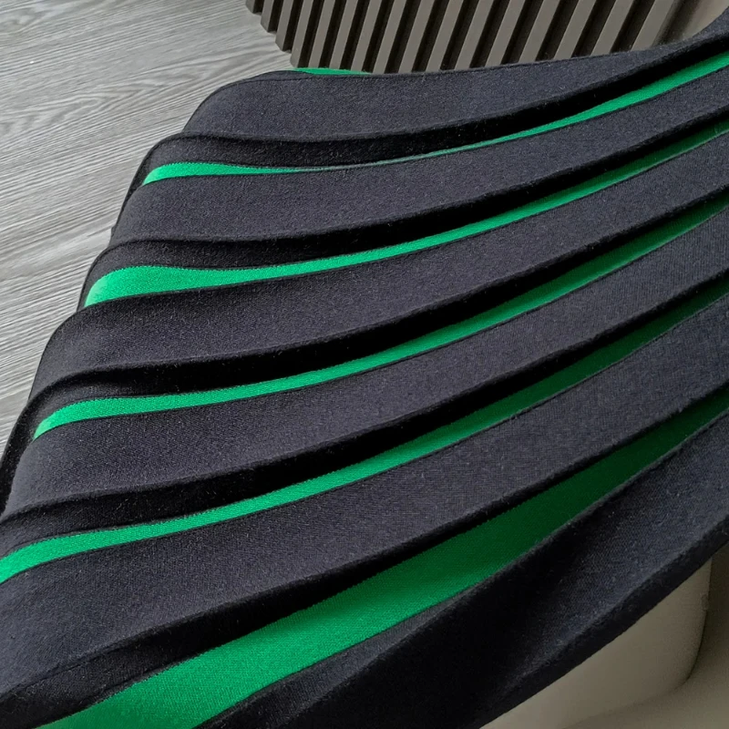 Moda retro w paski Mini spódnica z dzianiny damska mieszane kolory elegancki panel z wysokim stanem wszechstronna plisowana spódnica wiosna i jesień
