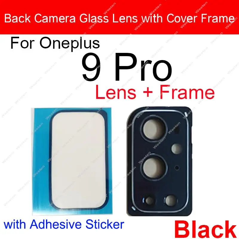 For Oneplus 1+ 8 9 Pro 8Pro 9Pro 8T 9R Rear Back Main Camera Lens Glass with Frame Holder Sticker Parts