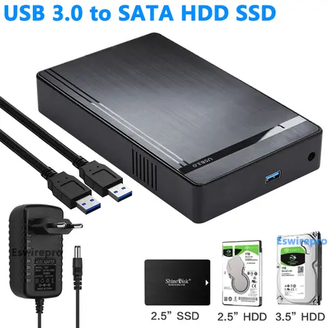 2.5/3.5 인치 HDD SSD 어댑터 용 SATA to USB 3.0 외장형 하드 드라이브 인클로저 SSD 디스크 박스 hdd 외장형 하드 드라이브 케이스