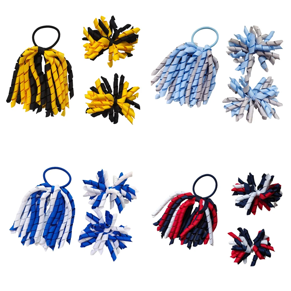 

Резинки для волос для девочек, набор заколок, вьющаяся лента, кисточка, хвост, повязка для волос, милые резинки для волос Korker, детский головной убор, индивидуальный цвет, 6 лотов