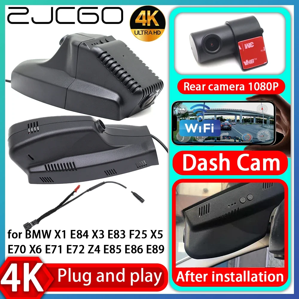 ZJCGO UHD 4K 2160P Plug and Play DVR Dash Cam UHD Video Recorder for BMW X1 E84 X3 E83 F25 X5 E70 X6 E71 E72 Z4 E85 E86 E89