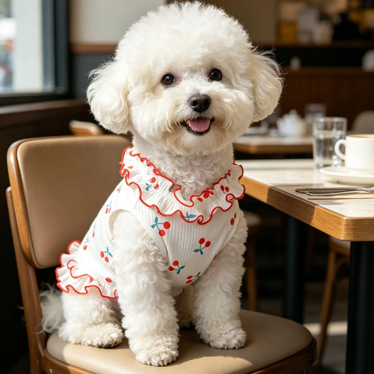 Nouvelle Collection Été - Jupe Tutu pour Chien en Chiffon Rose et Bleu - Haut en Coton Respirant - Jupe de Princesse pour Petite Chienne