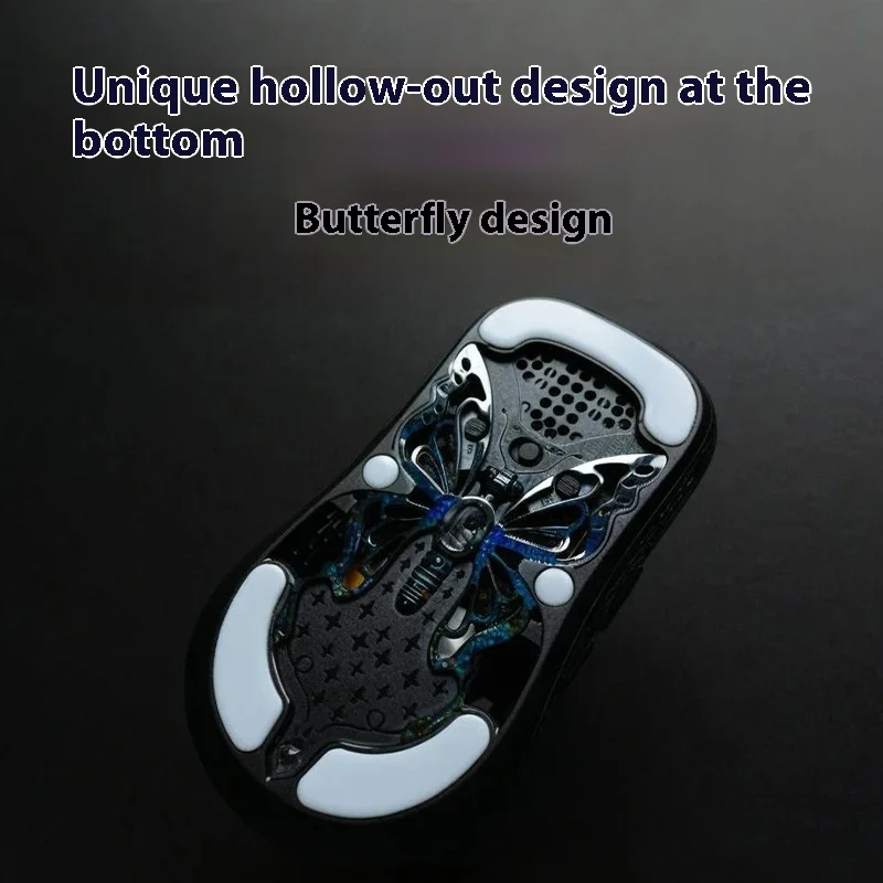 Unius Black Lotus Koolstofvezel Muis Dual Mode Draadloze Muis Paw3950 8000Hz Lichtgewicht Hollow Out Gaming Muizen PC Accessoires