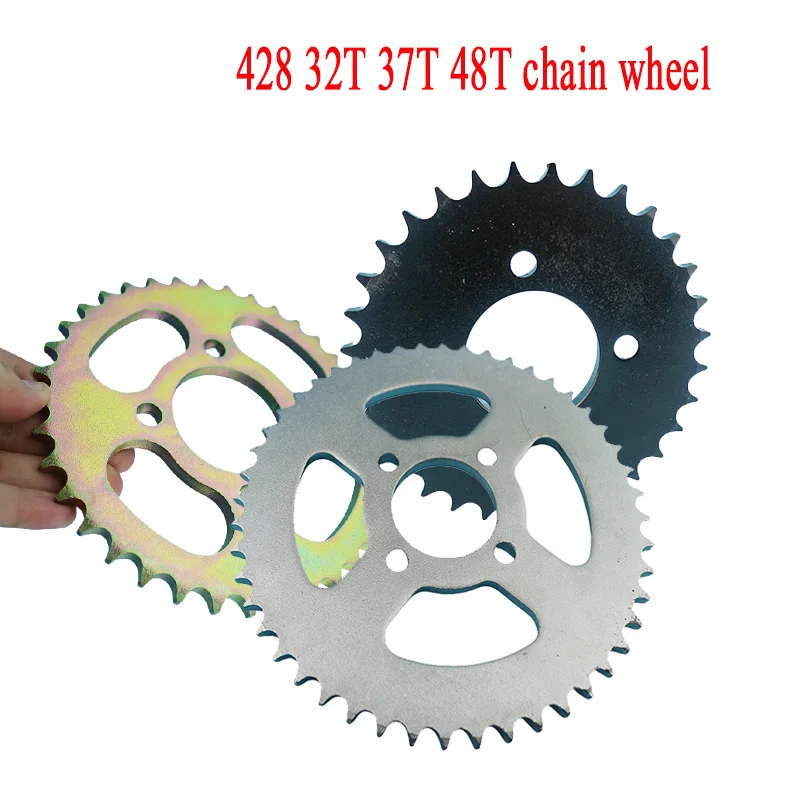 

428 Chain 37T/32T/48T 48MM Motorcycle Chain Wheel Rear Rear Chain Tooth for 110cc 125cc 140cc Mud Pit Bicycle