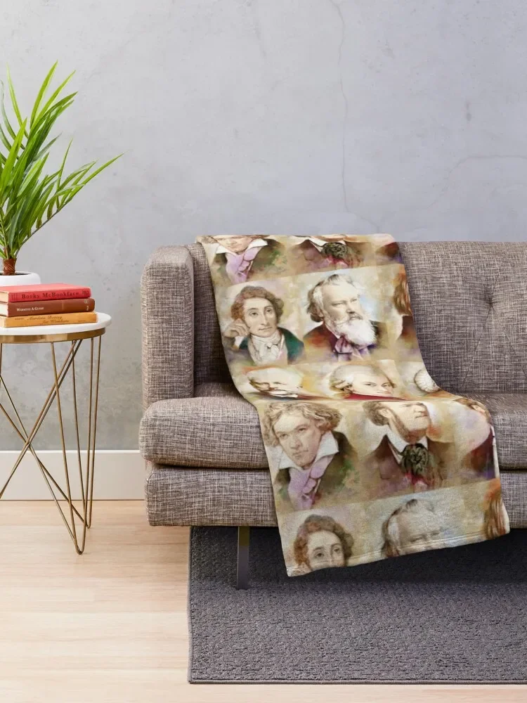 Composers: Mozart, Bach, Beethoven and more Throw Blanket Luxury Soft Plaid Blankets For Sofas Sofa Blankets