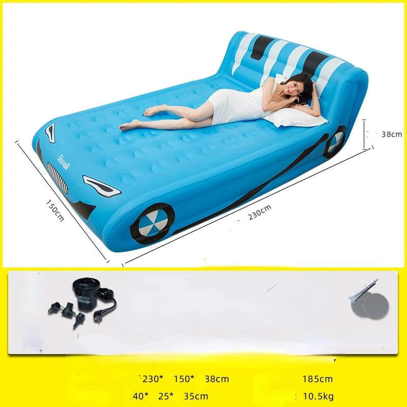 1-2 Person Inflatable Mattress Indoor Outdoor Air Cushion Car Sleeping Bed Camping Folding Portable Mat Lazy Mattress Beach Pad