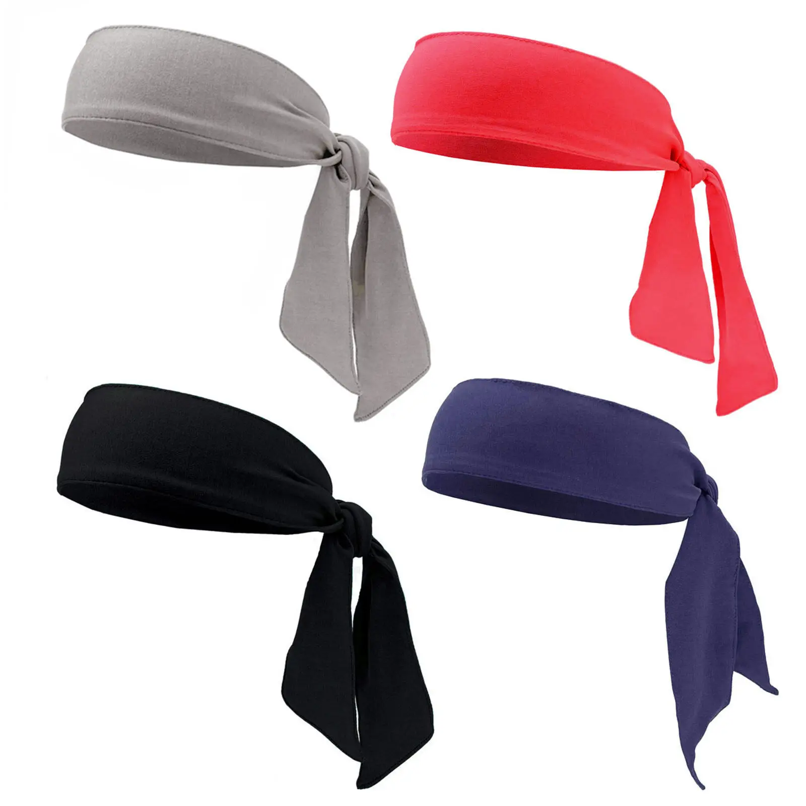 Running Headbands 4 Pack Breathable Sweat Absorbent Sports Headwraps for Yoga Tennis Gym Cycling Hiking