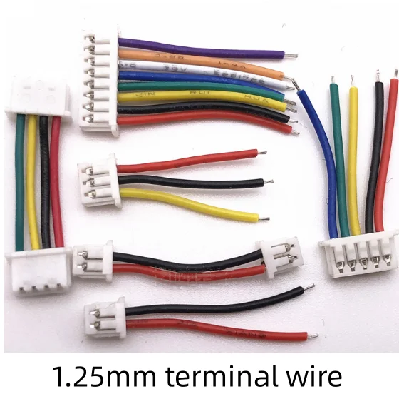 

5pcs 1.25 Terminal line 1.25mm spacing Single-ended and Double-ended harness connecting line 2p/3p/4p/5p/6p/7p/8p/9P/10P JST