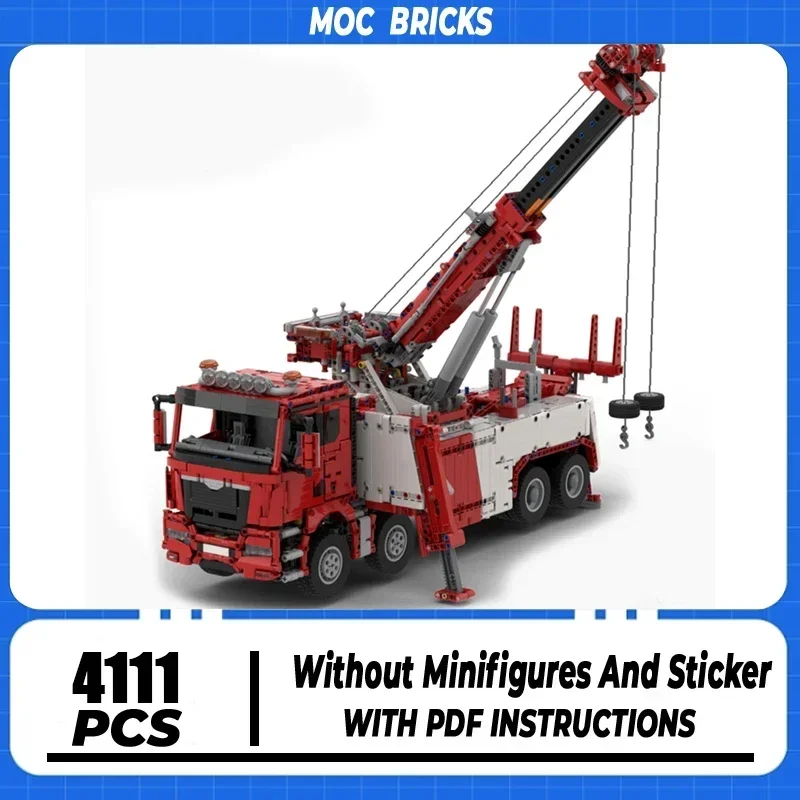 Moc Building Block Highway Rescue Vehicle Model Technology Brick DIY Assembly Engineering Series Toy For Holiday Gift